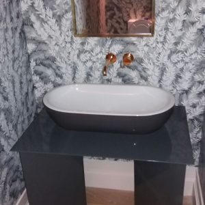 CONJUNTO ESPEJO LATON + SOPORTE LAVABO