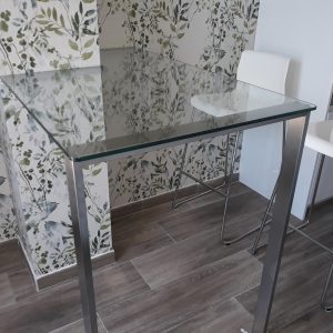 MESA COCINA INOX+VIDRIO